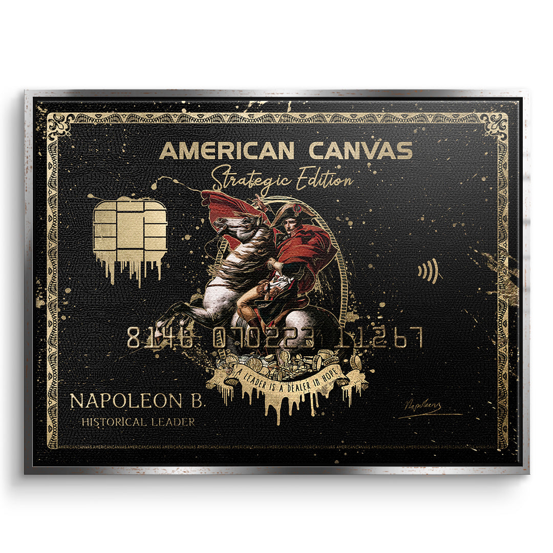 DOTCOMCANVAS Leinwandbild Royal American Canvas Napoleon im silbernen Premium-Rahmen