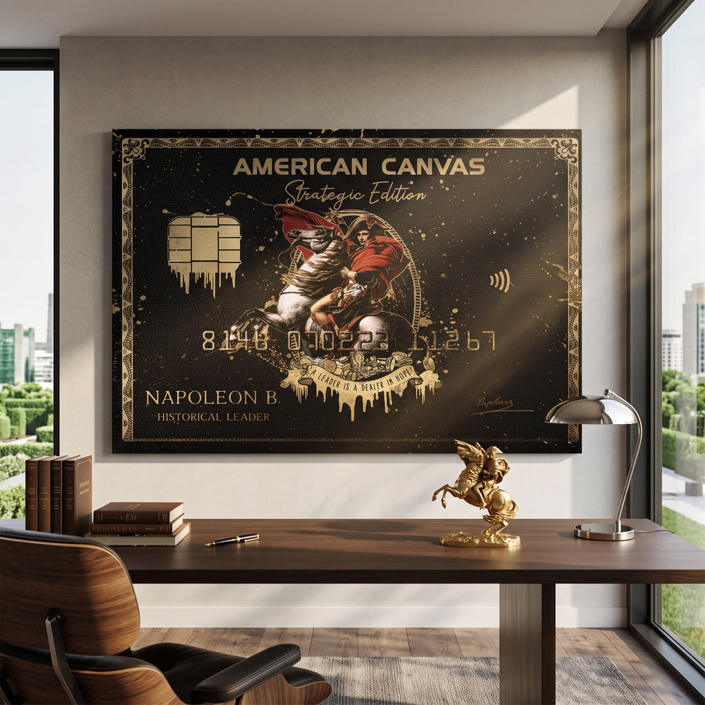 Leinwandbild Royal American Canvas Napoleon an der Wand eines modernen Wohnraums