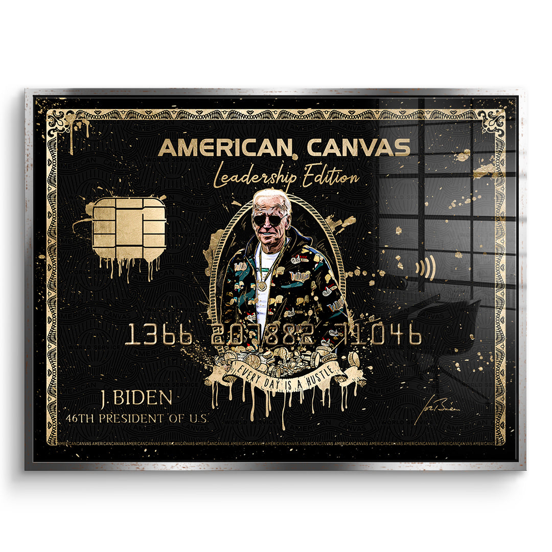 DOTCOMCANVAS Acrylglasbild Royal American Canvas Joe Biden im silbernen Premium-Rahmen
