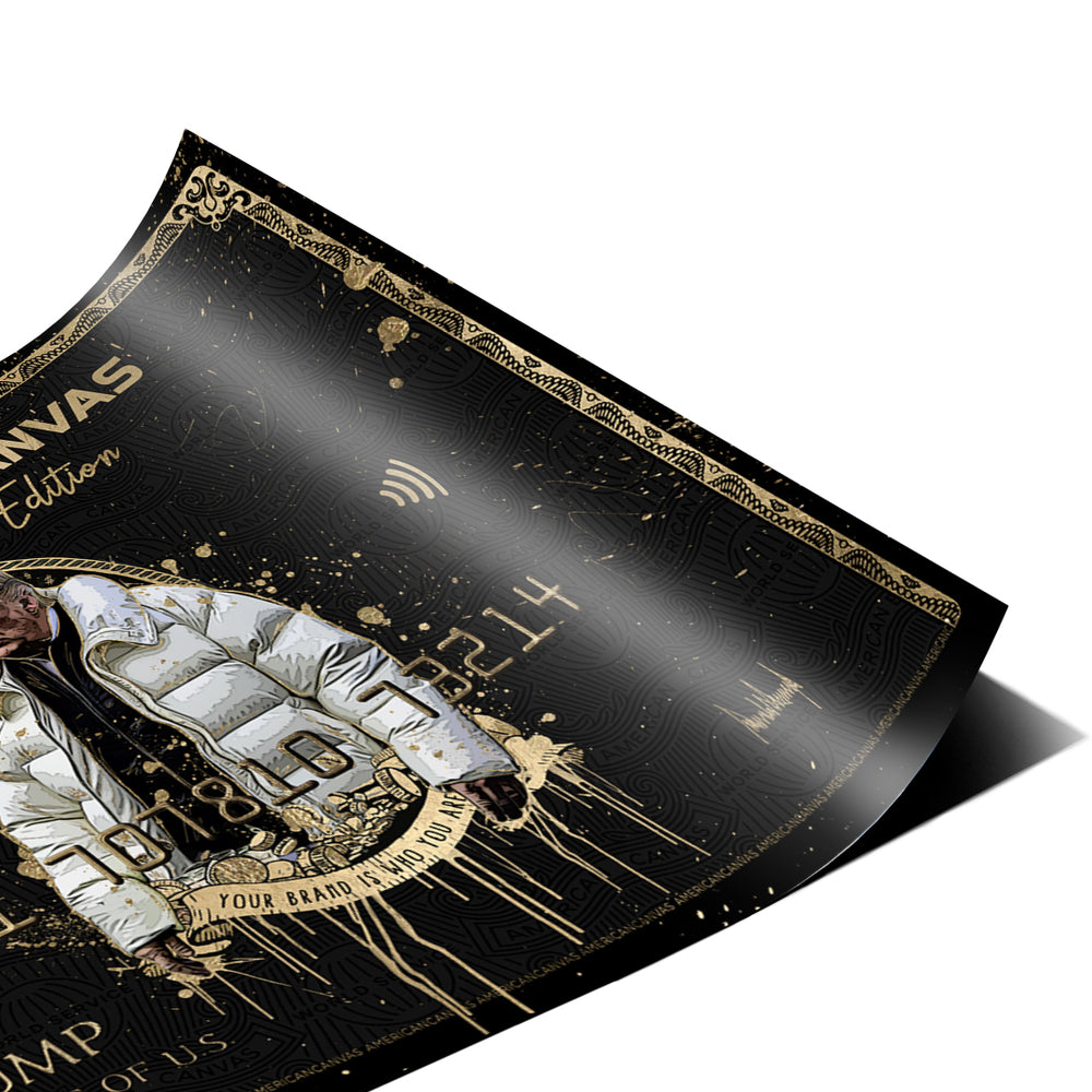 Eckdetail des Posters Royal American Canvas Trump