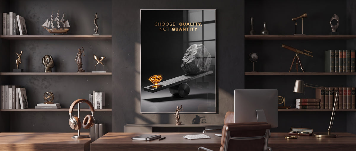 Acrylglasbild Choose Quality, Not Quantity Website Banner
