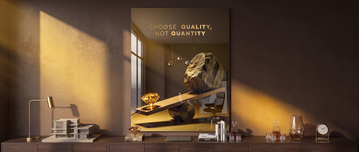 Acrylglasbild Choose Quality – Gold Edition Website Banner