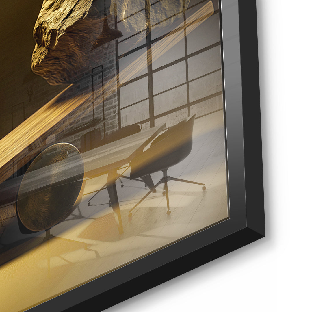 Detailaufnahme des 5mm Acrylglases, Choose Quality Gold Edition im schwarzen Rahmen