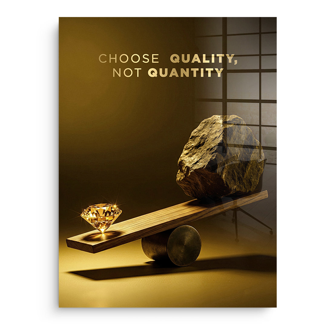 DOTCOMCANVAS Acrylglasbild Choose Quality Gold Edition ohne Rahmen