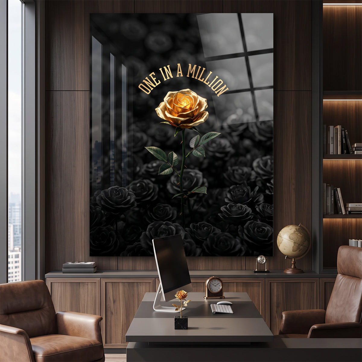Acrylglasbild One in a Million an der Wand eines modernen Wohnraums