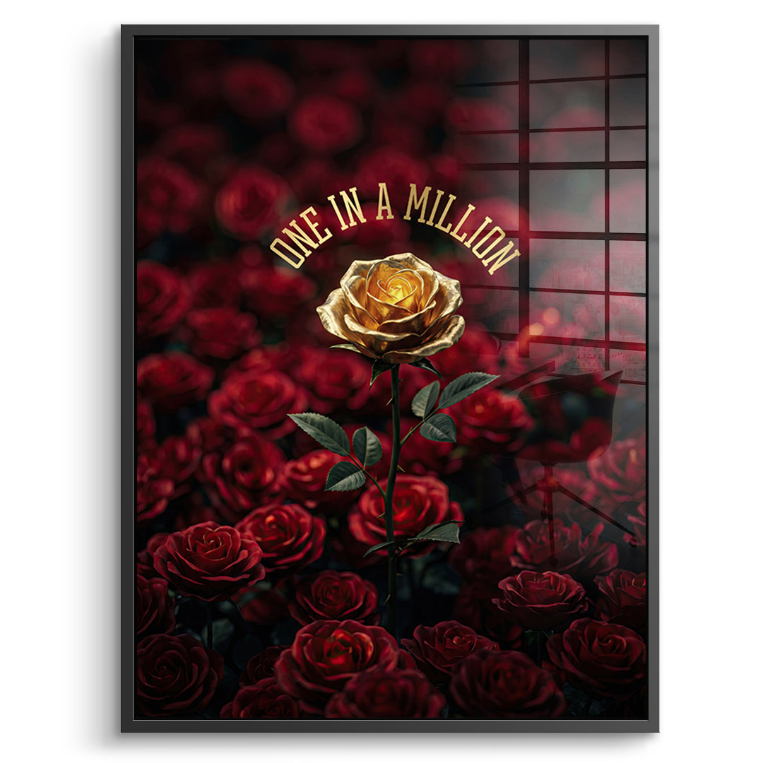 DOTCOMCANVAS Acrylglasbild One in a Million in Red im schwarzen Premium-Rahmen