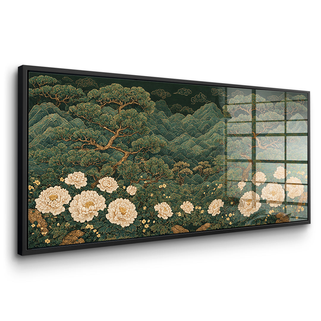 Seitenansicht des Acrylglasbilds Beautiful Garden