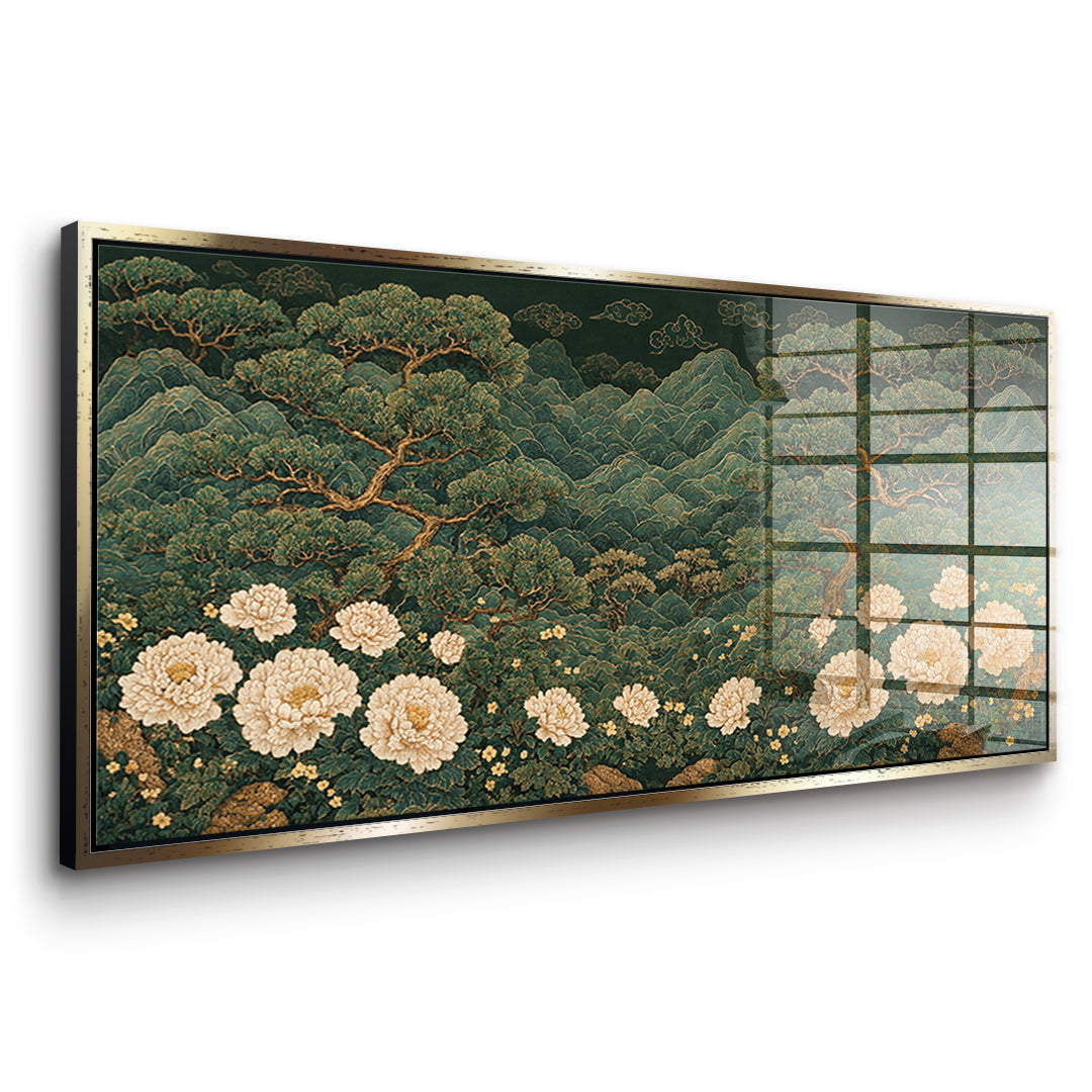 Seitenansicht des Acrylglasbilds Beautiful Garden