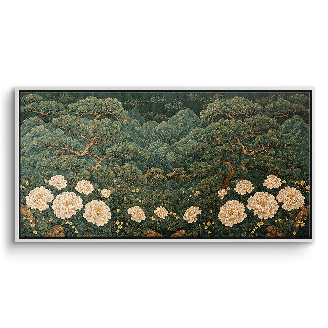 DOTCOMCANVAS Leinwandbild Beautiful Garden im weißen Premium-Rahmen