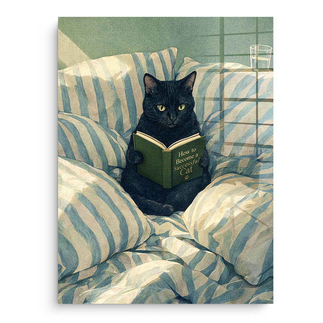 DOTCOMCANVAS Acrylglasbild How to Become a Successful Cat ohne Rahmen