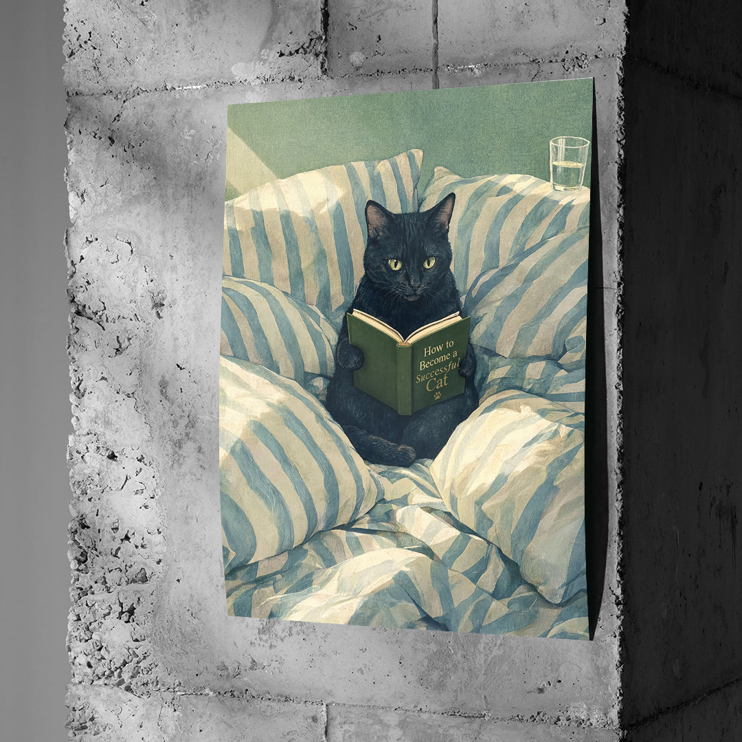 Poster How to Become a Successful Cat an einer Betonwand