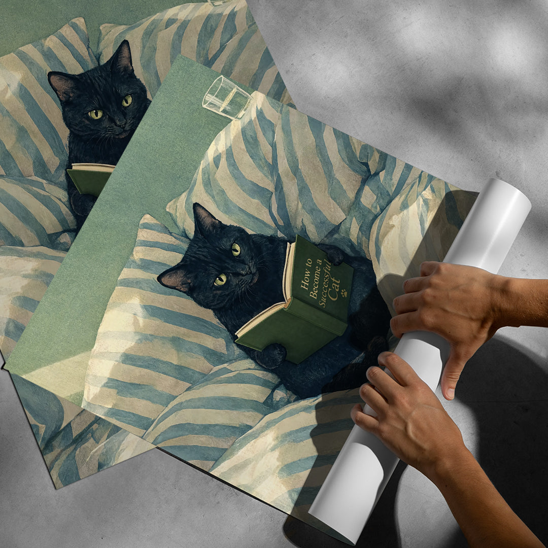 Aufgerolltes Poster How to Become a Successful Cat