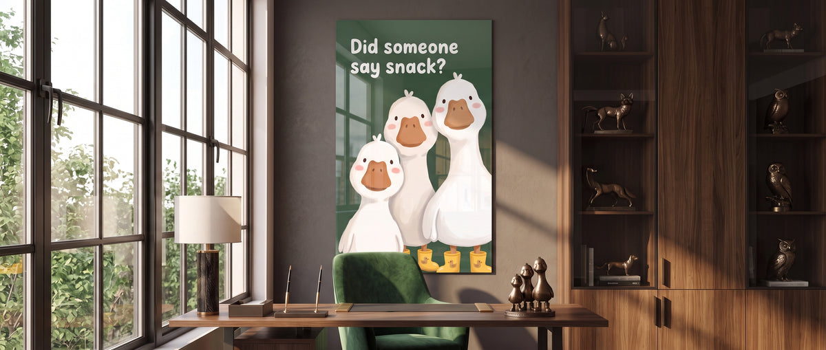 Acrylglasbild Did someone say snack? Website Banner
