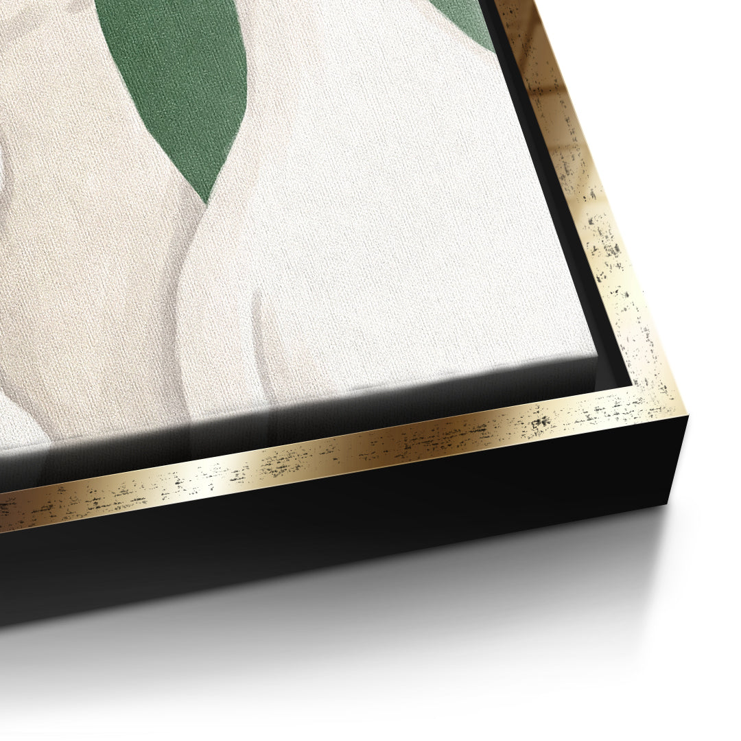 Detailaufnahme der Leinwandstruktur, Did someone say snack? im goldenen Rahmen