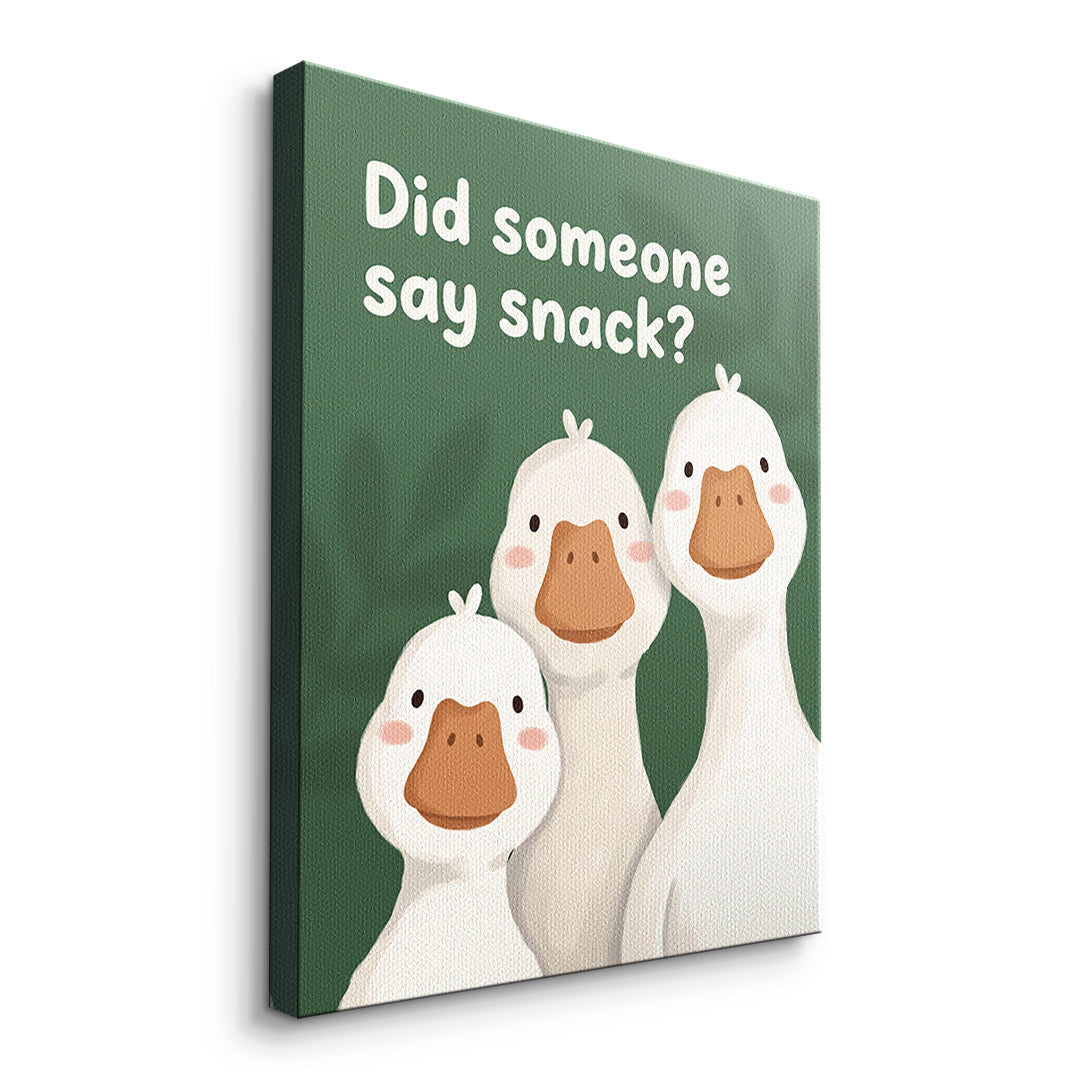 Seitenansicht des Leinwandbilds Did someone say snack? ohne Rahmen