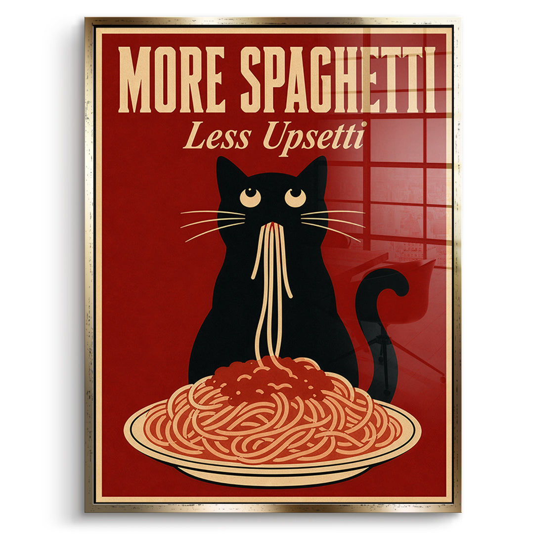 DOTCOMCANVAS Acrylglasbild More Spaghetti Less Upsetti im goldenen Premium-Rahmen