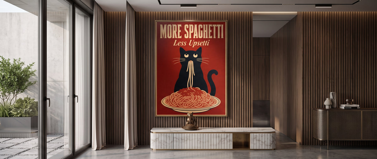 Leinwandbild More Spaghetti Less Upsetti Website Banner