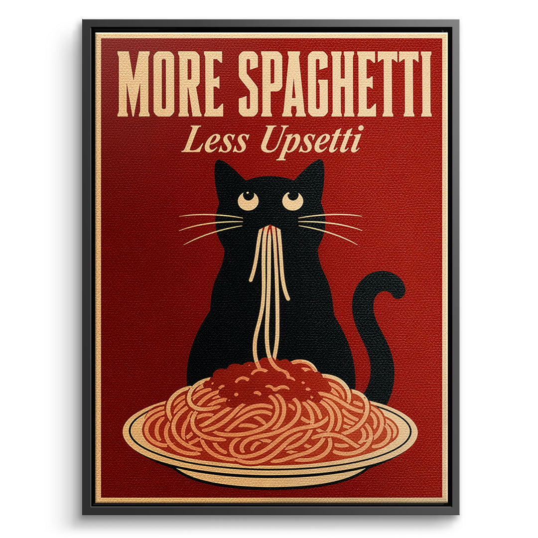 DOTCOMCANVAS Leinwandbild More Spaghetti Less Upsetti im schwarzen Premium-Rahmen