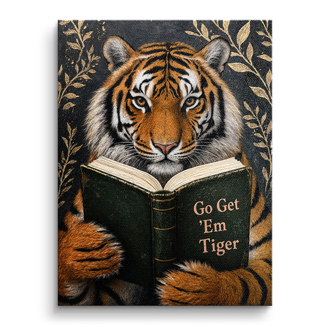 DOTCOMCANVAS Leinwandbild Go Get 'Em Tiger ohne Rahmen