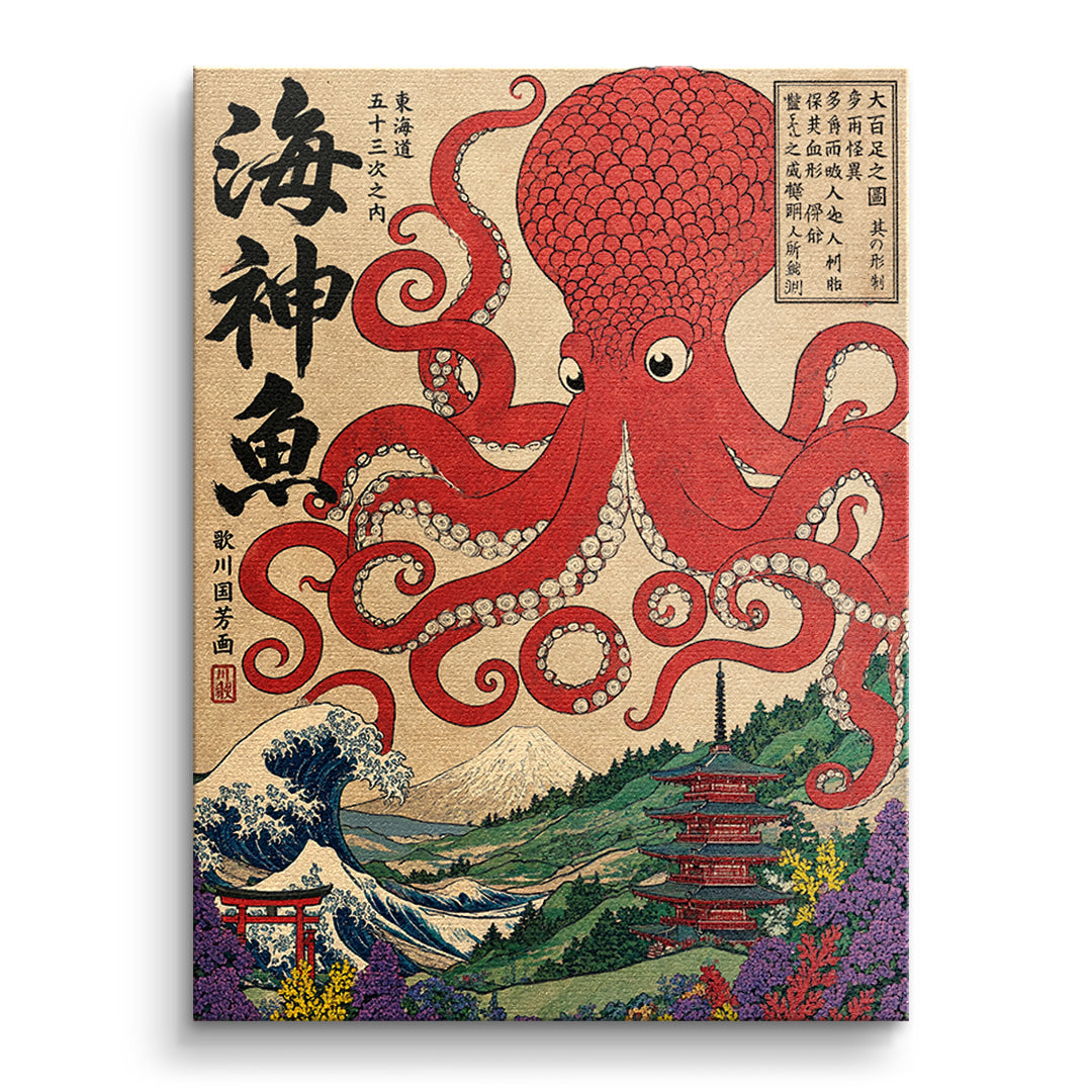 DOTCOMCANVAS Leinwandbild Sea God Octopus ohne Rahmen