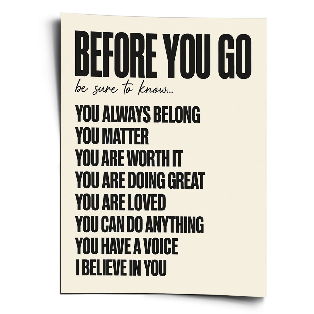 DOTCOMCANVAS Poster Before You Go