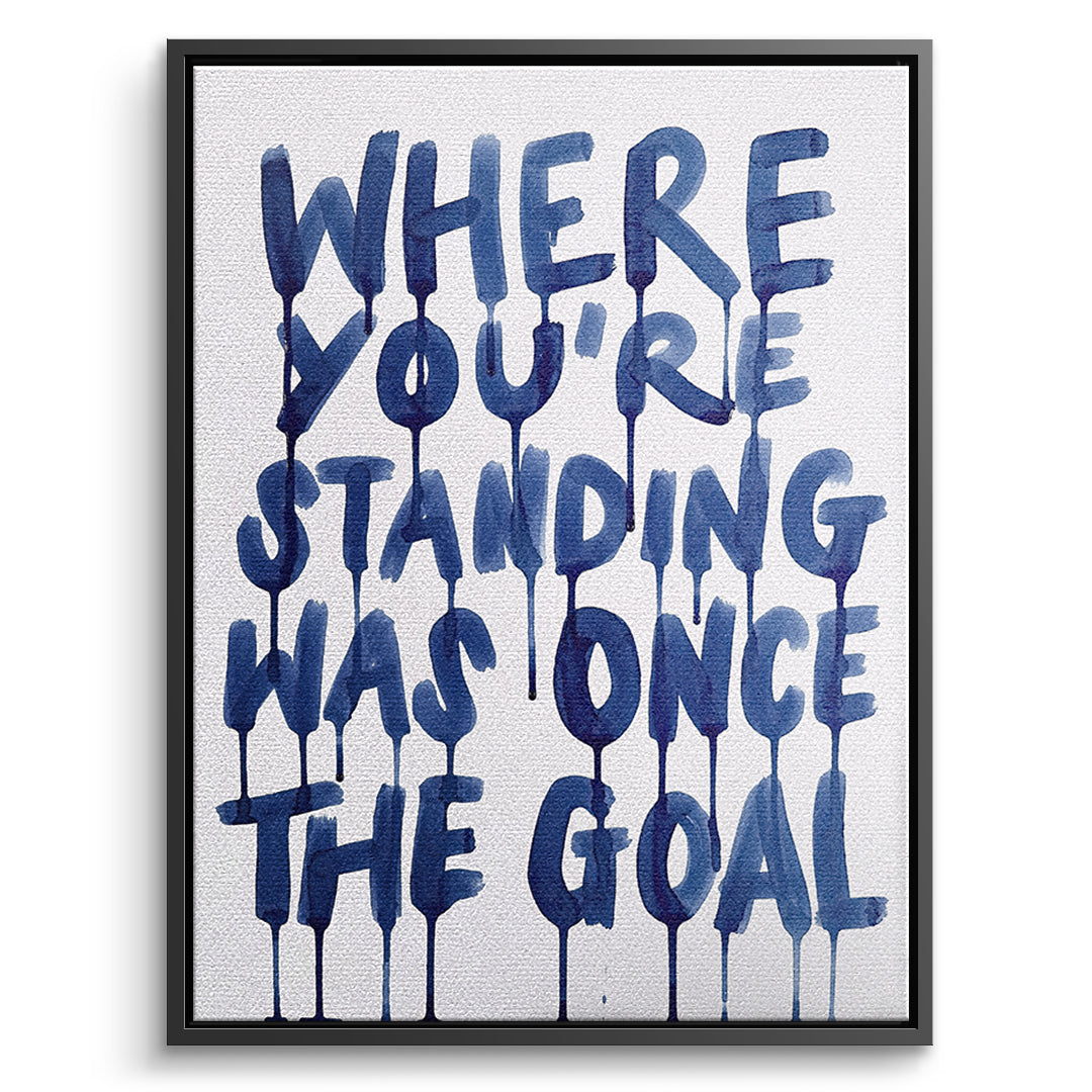 DOTCOMCANVAS Leinwandbild Where You're Standing Was Once The Goal im schwarzen Premium-Rahmen