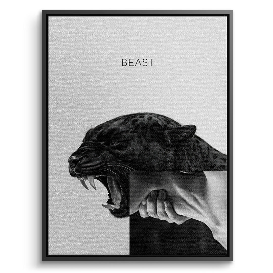 DOTCOMCANVAS Leinwandbild Beast Grey im schwarzen Premium-Rahmen