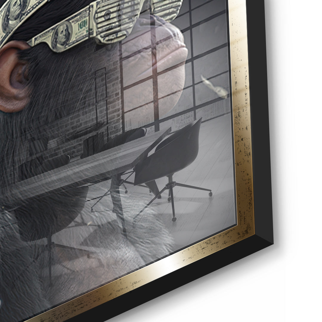 Detailaufnahme des 5mm Acrylglases, Three Wise Monkeys
