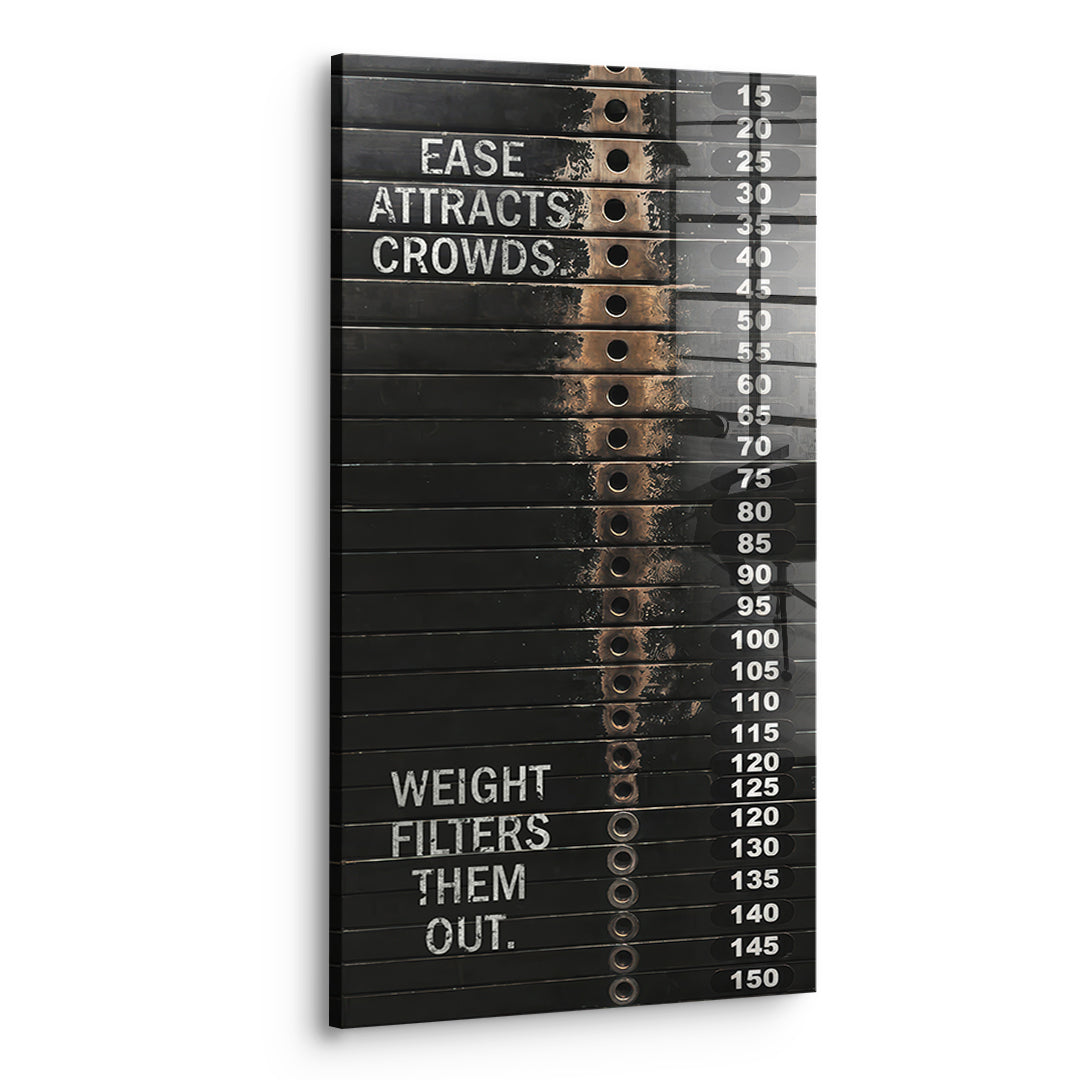 Seitenansicht des Acrylglasbilds Weight Filter ohne Rahmen