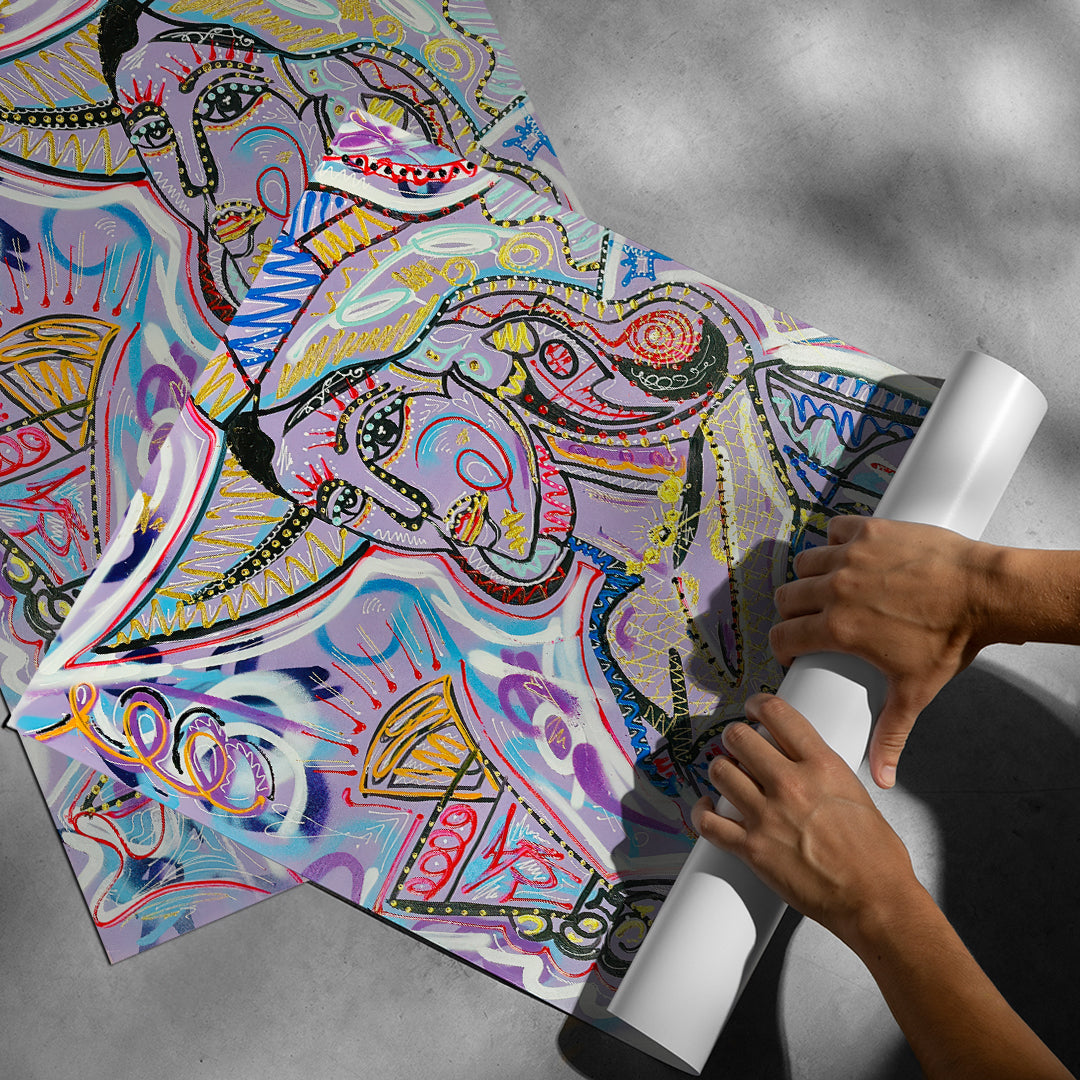 Aufgerolltes Poster Cubist Cocktail Hour