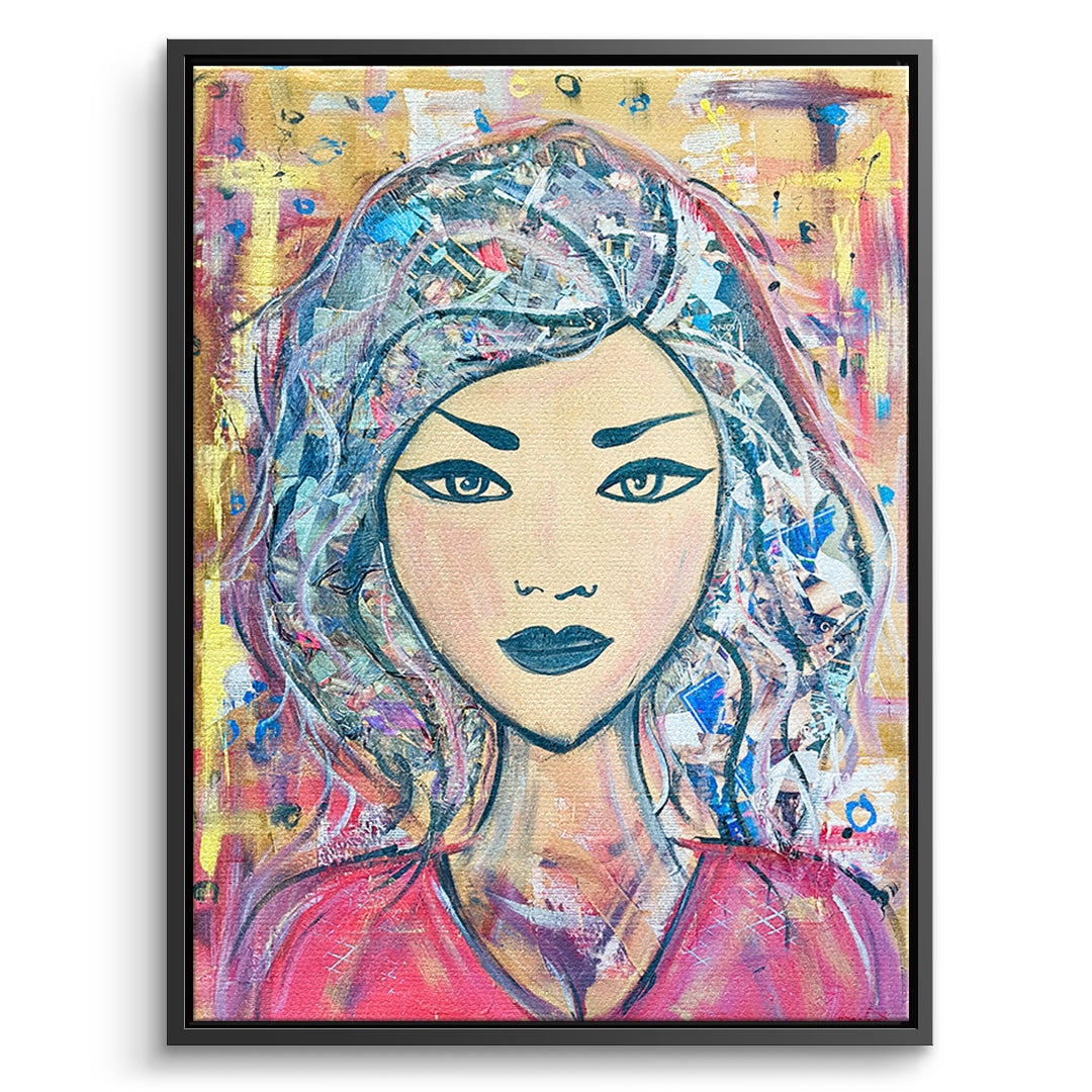DOTCOMCANVAS Leinwandbild Headlines And Dreams im schwarzen Premium-Rahmen