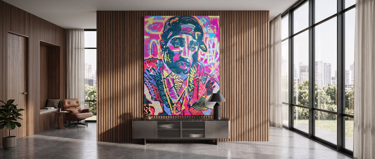 Leinwandbild Neon Gentleman Website Banner