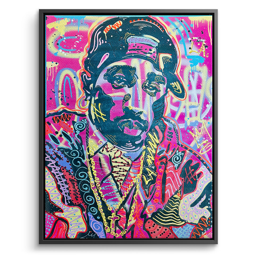 DOTCOMCANVAS Leinwandbild Neon Gentleman im schwarzen Premium-Rahmen