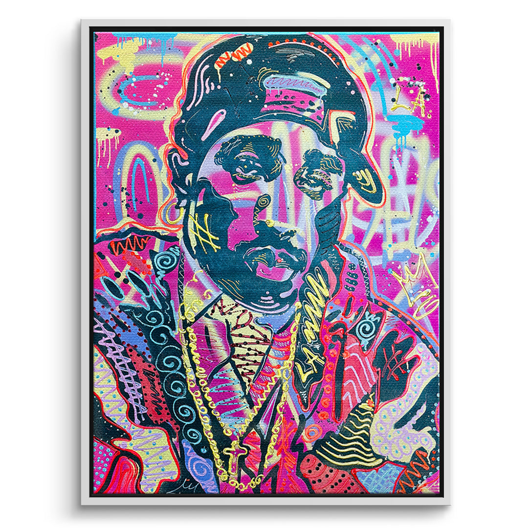 DOTCOMCANVAS Leinwandbild Neon Gentleman im weißen Premium-Rahmen