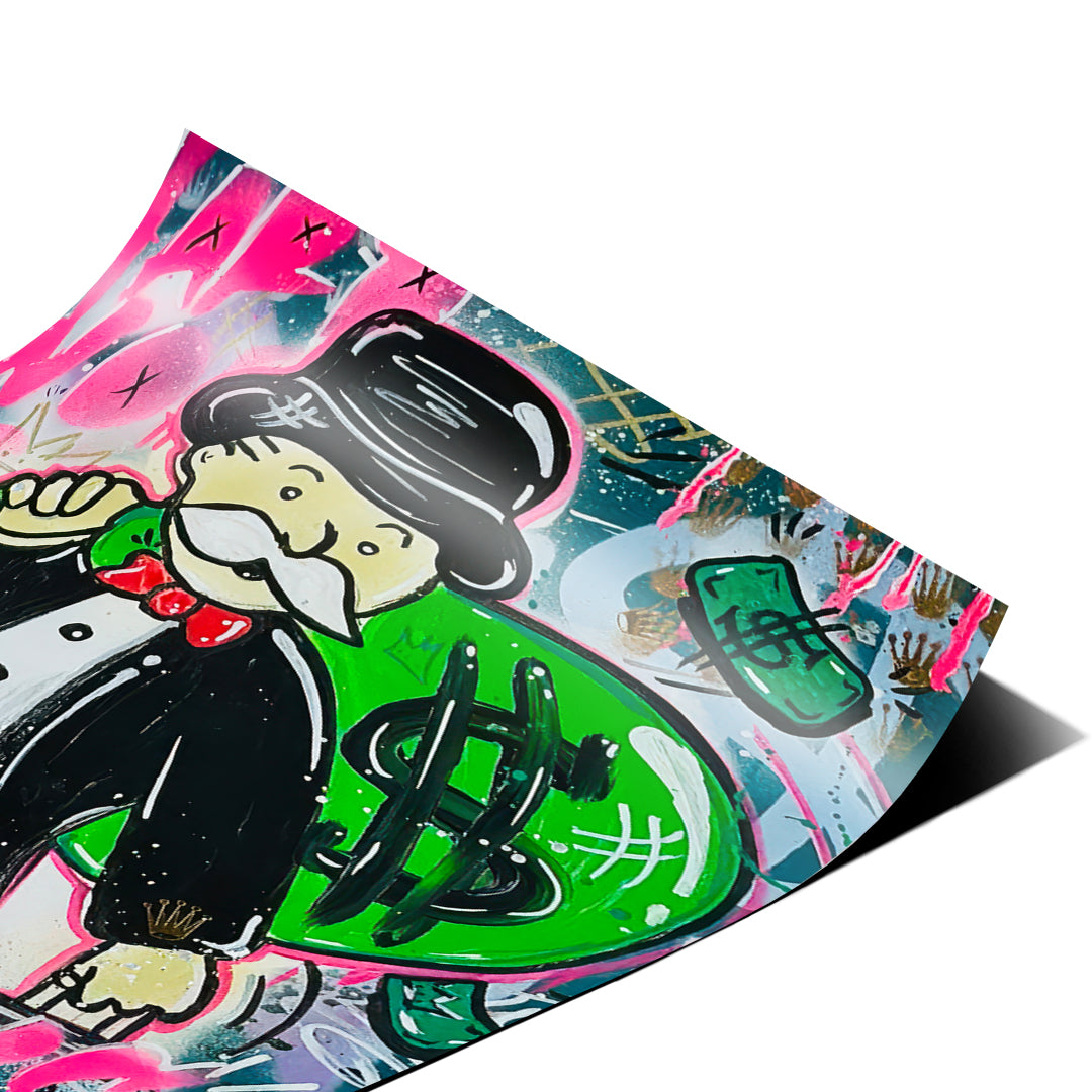 Eckdetail des Posters Money Bags
