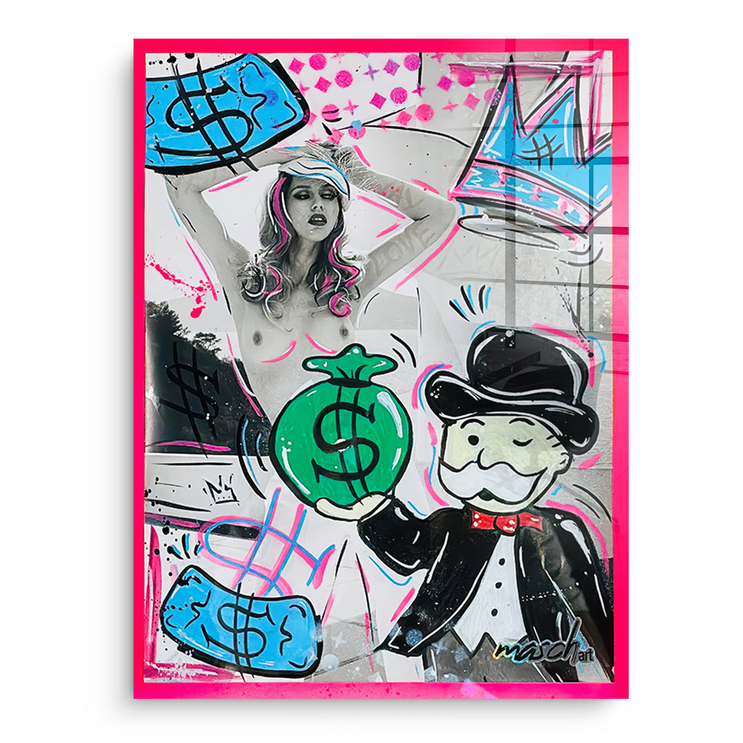 DOTCOMCANVAS Acrylglasbild Money Talks ohne Rahmen
