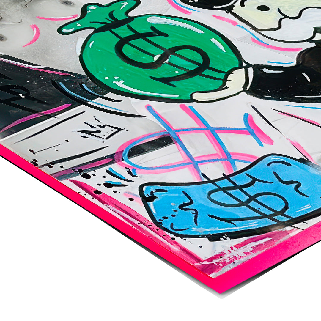 Eckdetail des Posters Money Talks