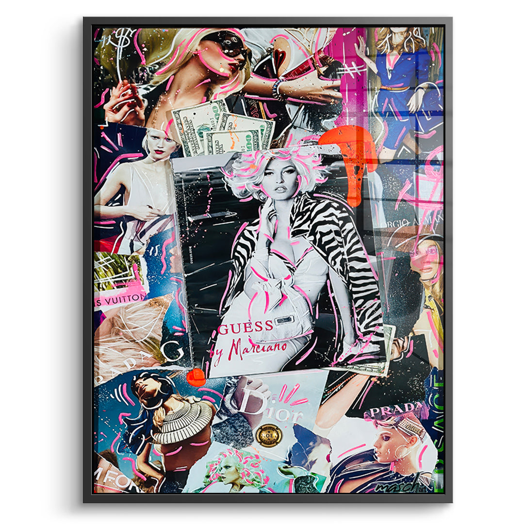 DOTCOMCANVAS Acrylglasbild Runway Riches im schwarzen Premium-Rahmen