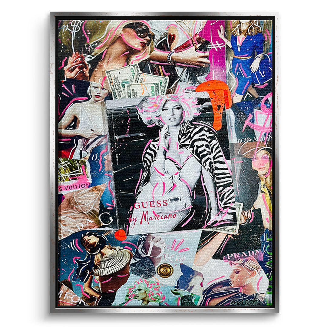 DOTCOMCANVAS Leinwandbild Runway Riches im silbernen Premium-Rahmen