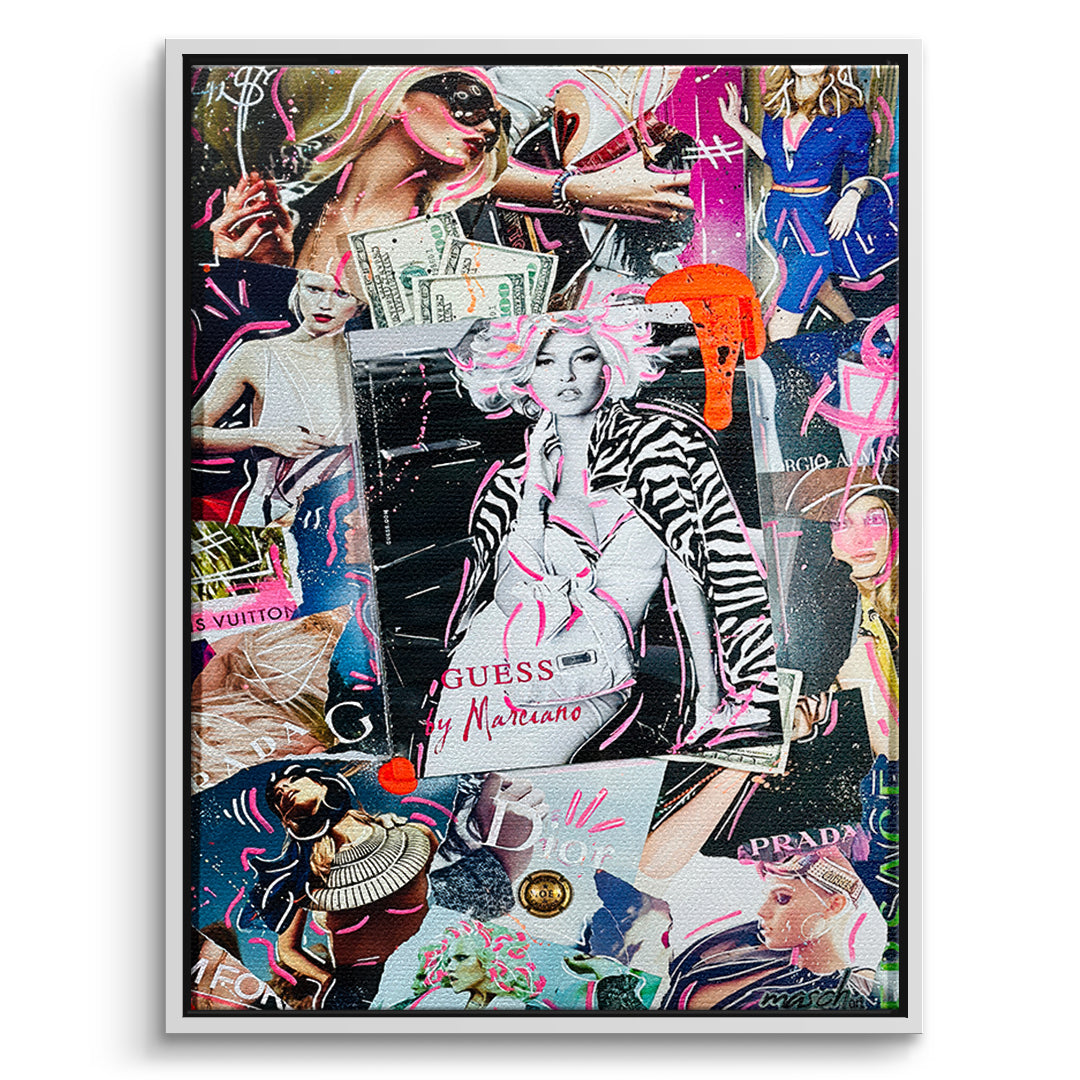 DOTCOMCANVAS Leinwandbild Runway Riches im weißen Premium-Rahmen