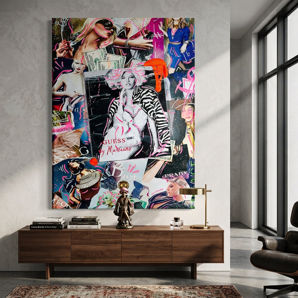Leinwandbild Runway Riches an der Wand eines modernen Wohnraums