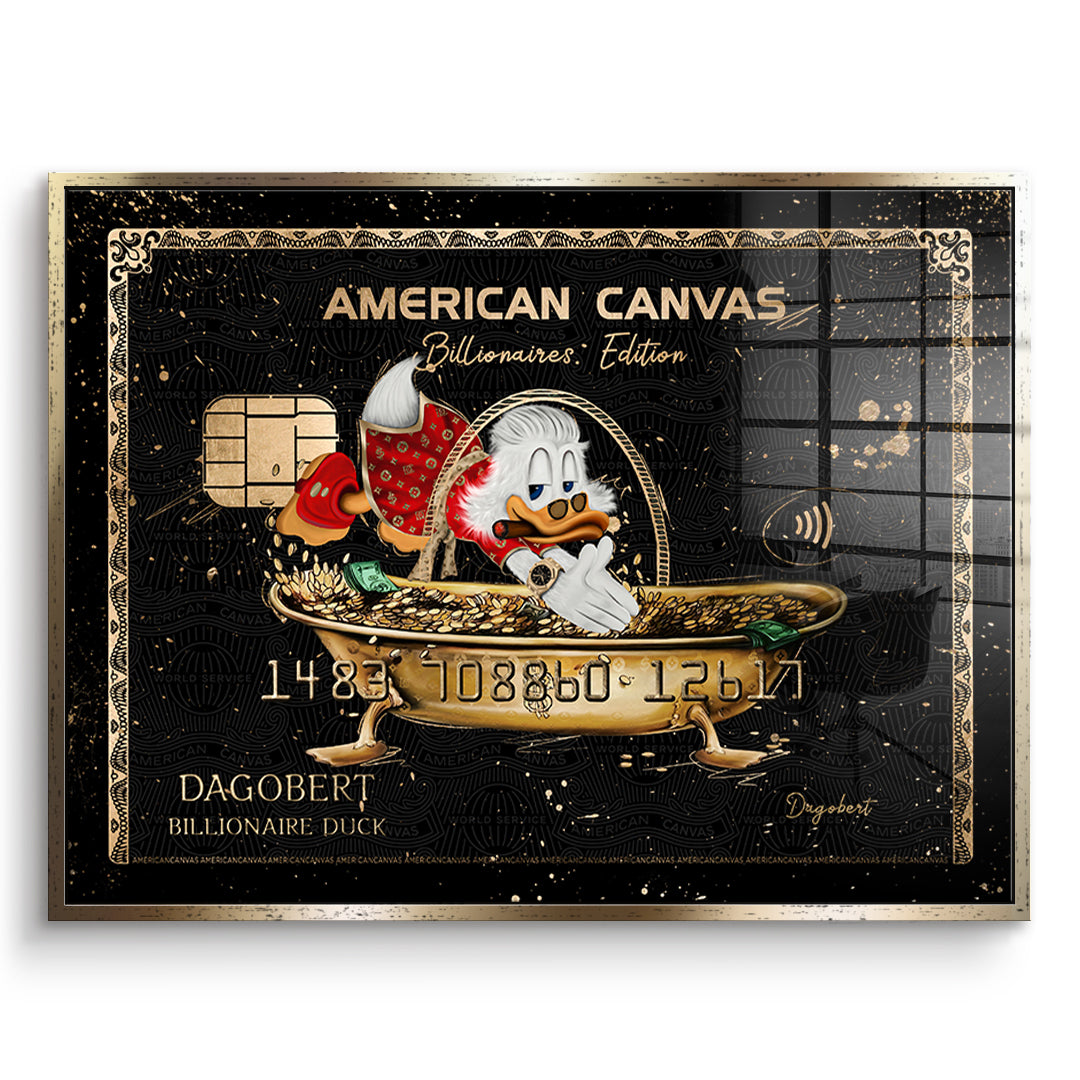DOTCOMCANVAS Acrylglasbild American Canvas Billionaires Edition im goldenen Premium-Rahmen