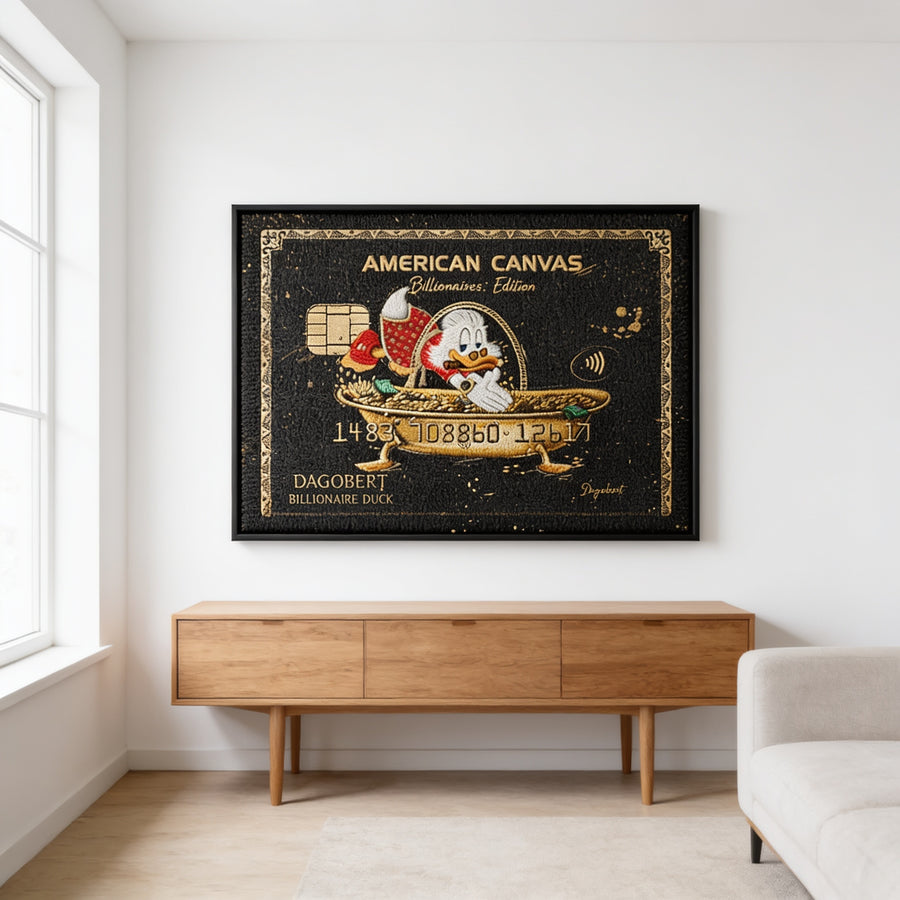Leinwandbild American Canvas Billionaires Edition an der Wand eines modernen Wohnraums