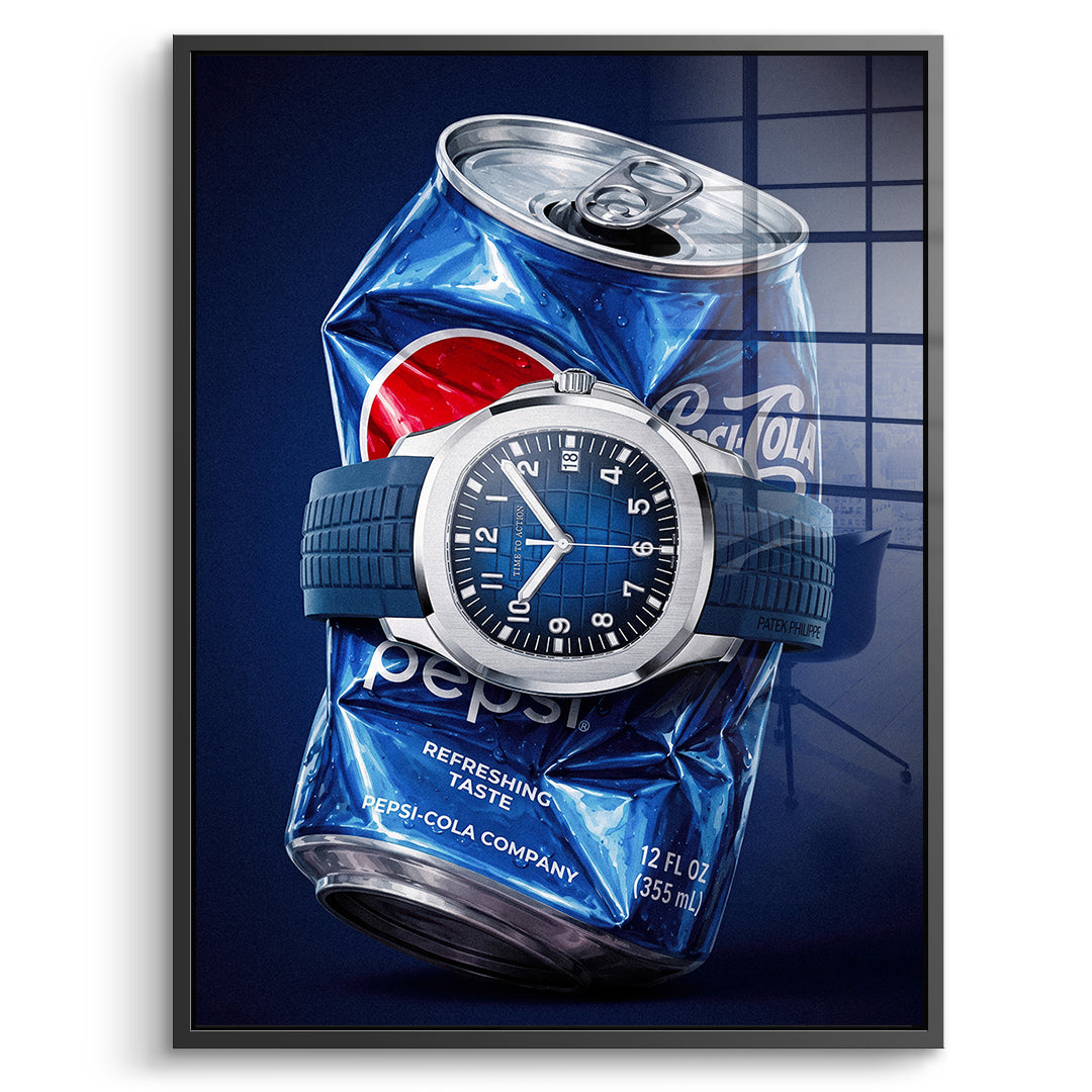 DOTCOMCANVAS Acrylglasbild Crushed Blue im schwarzen Premium-Rahmen