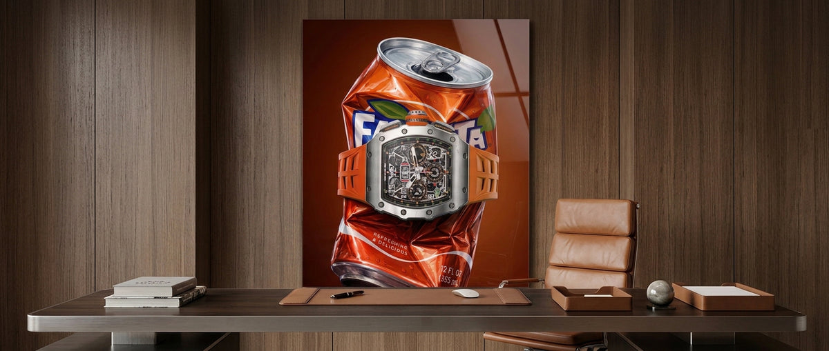 Acrylglasbild Crushed Orange Website Banner