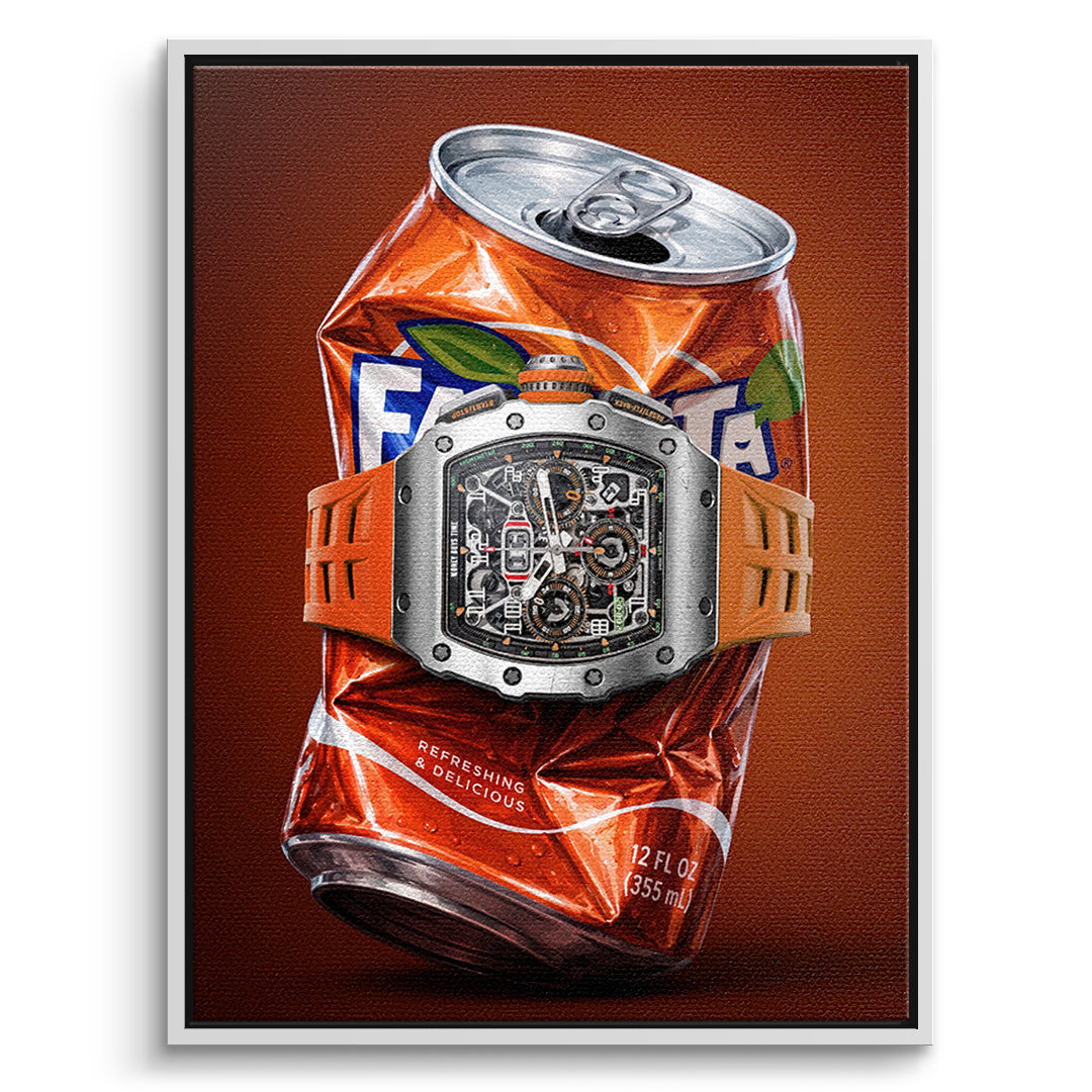 DOTCOMCANVAS Leinwandbild Crushed Orange im weißen Premium-Rahmen