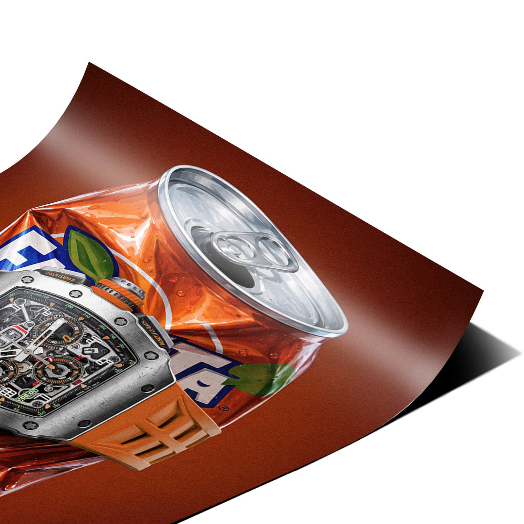 Eckdetail des Posters Crushed Orange