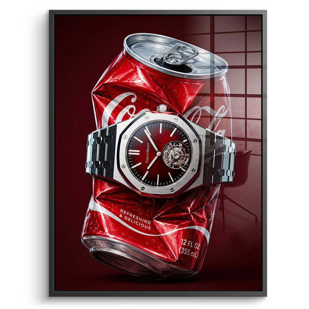 DOTCOMCANVAS Acrylglasbild Crushed Red im schwarzen Premium-Rahmen