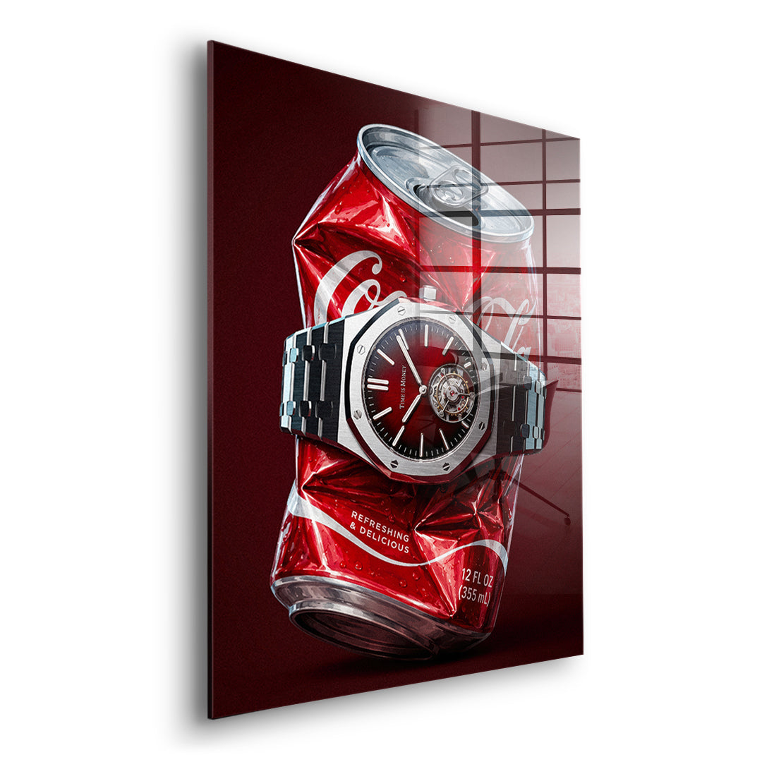 Seitenansicht des Acrylglasbilds Crushed Red ohne Rahmen