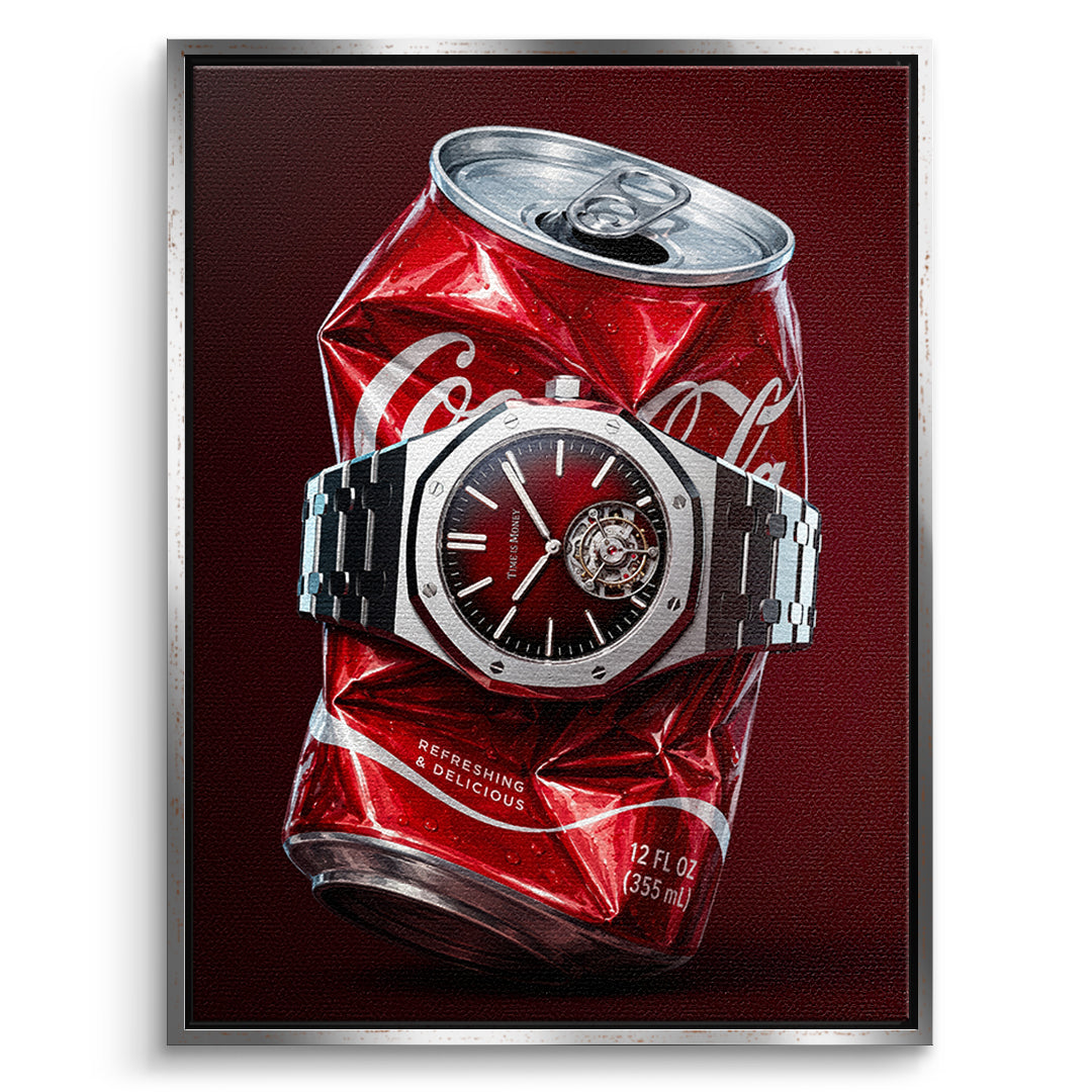 DOTCOMCANVAS Leinwandbild Crushed Red im silbernen Premium-Rahmen